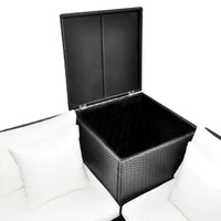Thumbnail for 4-tlg. Garten-Lounge-Set mit Auflagen Poly Rattan Schwarz