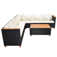 Thumbnail for 5-tlg. Garten-Lounge-Set mit Auflagen Poly Rattan Schwarz