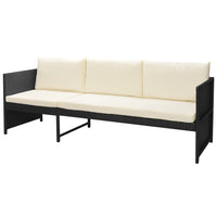 Thumbnail for 6-tlg. Garten-Lounge-Set mit Auflagen Poly Rattan Schwarz