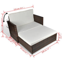 Thumbnail for Gartensofa Poly Rattan Braun