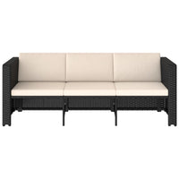 Thumbnail for 4-tlg. Garten-Lounge-Set mit Auflagen Poly Rattan Schwarz