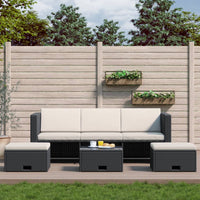 Thumbnail for 4-tlg. Garten-Lounge-Set mit Auflagen Poly Rattan Schwarz