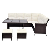 Thumbnail for 4-tlg. Garten-Lounge-Set mit Auflagen Poly Rattan Braun