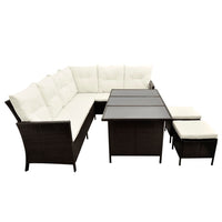 Thumbnail for 4-tlg. Garten-Lounge-Set mit Auflagen Poly Rattan Braun
