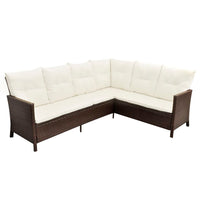 Thumbnail for 4-tlg. Garten-Lounge-Set mit Auflagen Poly Rattan Braun