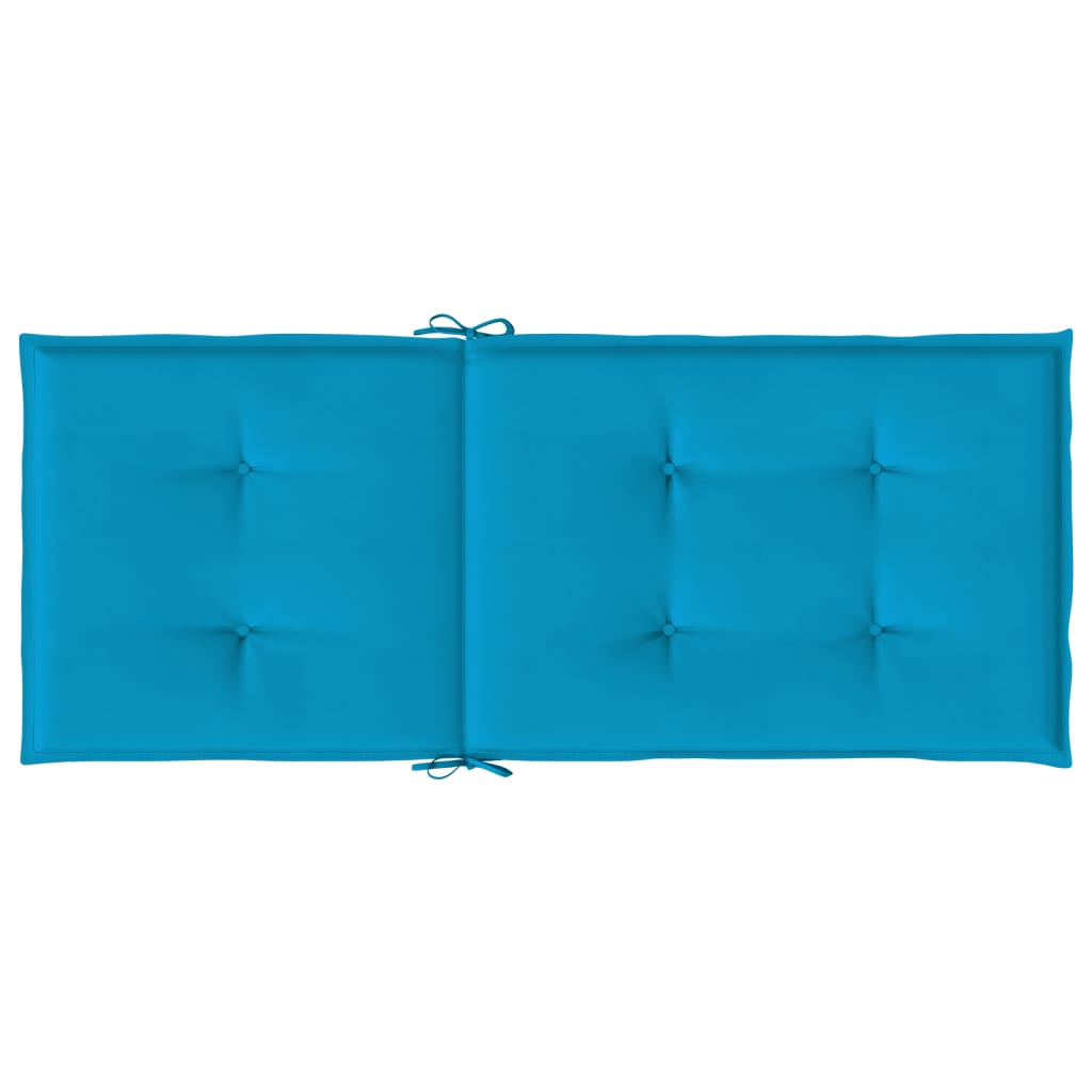 Gartenstuhlauflagen für Hochlehner 2 Stk. Blau 120x50x3cm Stoff