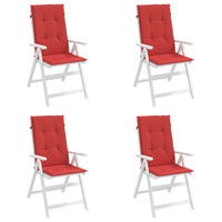 Thumbnail for Gartenstuhlauflagen für Hochlehner 4 Stk. Rot 120x50x3 cm Stoff