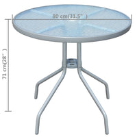 Thumbnail for Gartentisch 80 x 71 cm Stahl Rund Grau