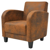 Thumbnail for Sessel Braun Wildleder-Optik