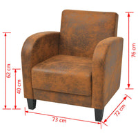 Thumbnail for Sessel Braun Wildleder-Optik