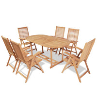 Thumbnail for 7-tlg. Garten-Essgruppe mit Klappstühlen Massivholz Teak
