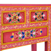 Thumbnail for Sideboard mit Schubladen Massivholz Mango Rosa Handbemalt