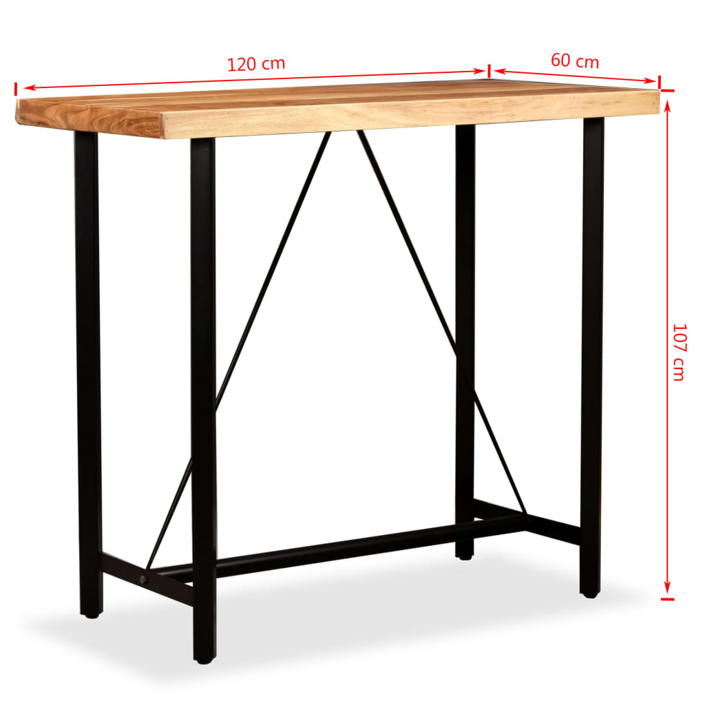 Bartisch Massivholz Akazie 120x60x107 cm