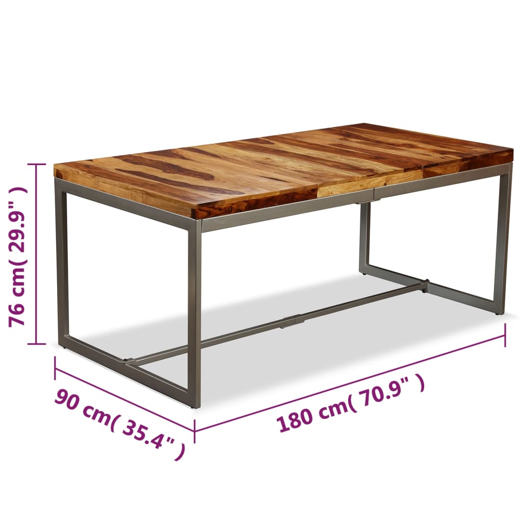 Esstisch Massivholz und Stahl 180 cm