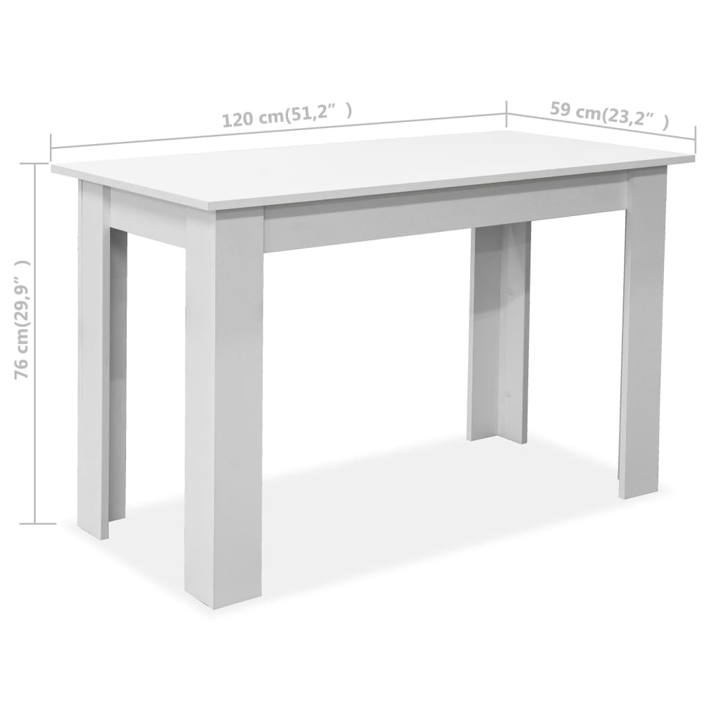 3-tlg. Essgruppe Tisch und Bänke Holzwerkstoff Weiß