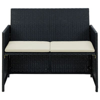 Thumbnail for 2-Sitzer-Gartensofa mit Polstern Schwarz Poly Rattan