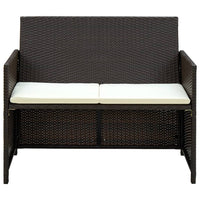 Thumbnail for 2-Sitzer-Gartensofa mit Polstern Braun Poly Rattan