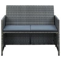 Thumbnail for 2-Sitzer-Gartensofa mit Polstern Grau Poly Rattan