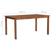 Thumbnail for Gartentisch 150x90x74 cm Massivholz Akazie