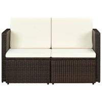 Thumbnail for 2-Sitzer-Gartensofa mit Auflagen Braun Poly Rattan