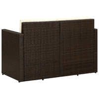 Thumbnail for 2-Sitzer-Gartensofa mit Auflagen Braun Poly Rattan