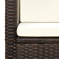Thumbnail for 2-Sitzer-Gartensofa mit Auflagen Braun Poly Rattan