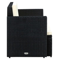 Thumbnail for 2-Sitzer-Gartensofa mit Auflagen Schwarz Poly Rattan