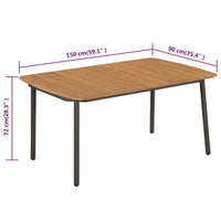 Thumbnail for Couchtisch 150x90x72 cm Massivholz Akazie und Stahl