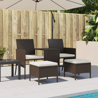 Thumbnail for 2-Sitzer-Gartensofa mit Tisch & Hocker Poly Rattan Braun
