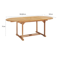 Thumbnail for Garten-Ausziehtisch 150-200x100x75 cm Massivholz Teak