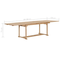 Thumbnail for Garten-Ausziehtisch 180-280x100x75 cm Massivholz Teak