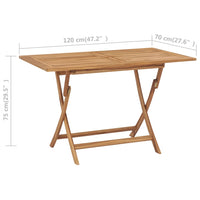 Thumbnail for Gartentisch Klappbar 120x70x75 cm Massivholz Teak