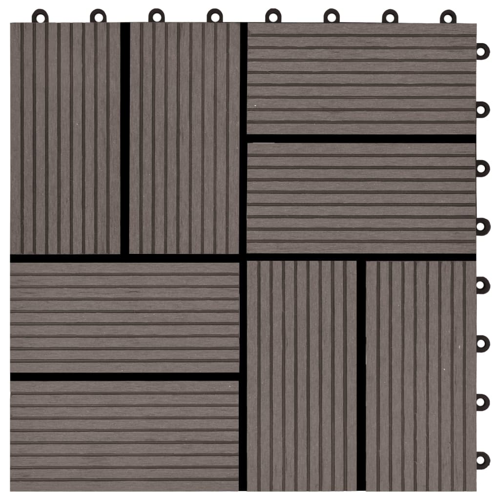 Terrassenfliesen 11 Stück WPC 30 x 30 cm 1 qm Dunkelbraun