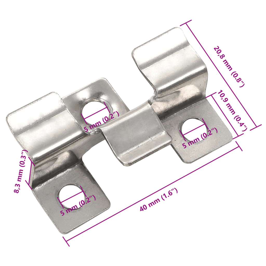 100 Stk. Deckclips mit 200 Schrauben Edelstahl