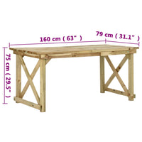 Thumbnail for Gartentisch 160x79x75 cm Holz