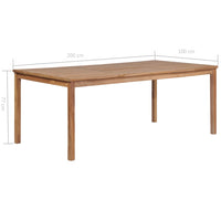 Thumbnail for Gartentisch 200x100x77 cm Massivholz Teak