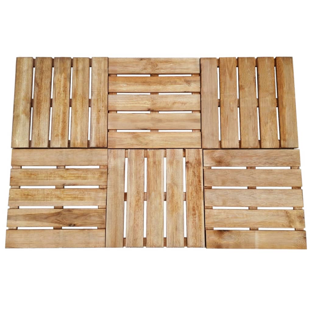 Terrassenfliesen 6 Stk. 50x50 cm Holz Braun