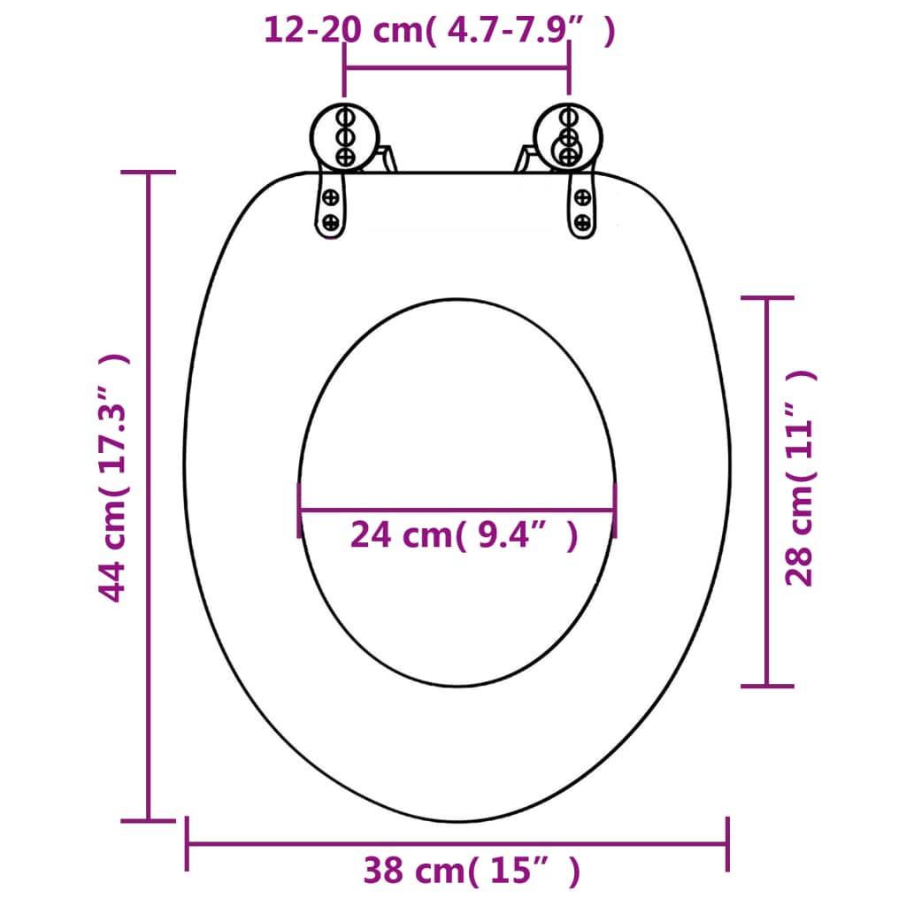 Toilettensitz mit Soft-Close-Deckel MDF New York Design