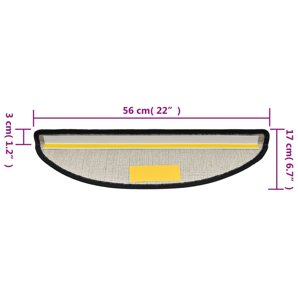 15 Stk. Treppenmatten Anthrazit 56 x 17 x 3 cm