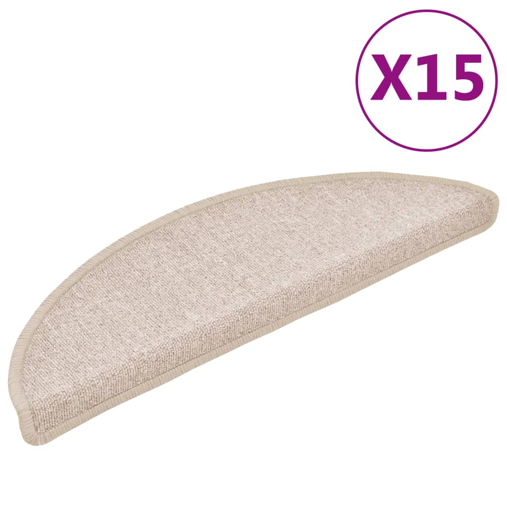 15 Stk. Treppenmatten Taupe 56 x 17 x 3 cm