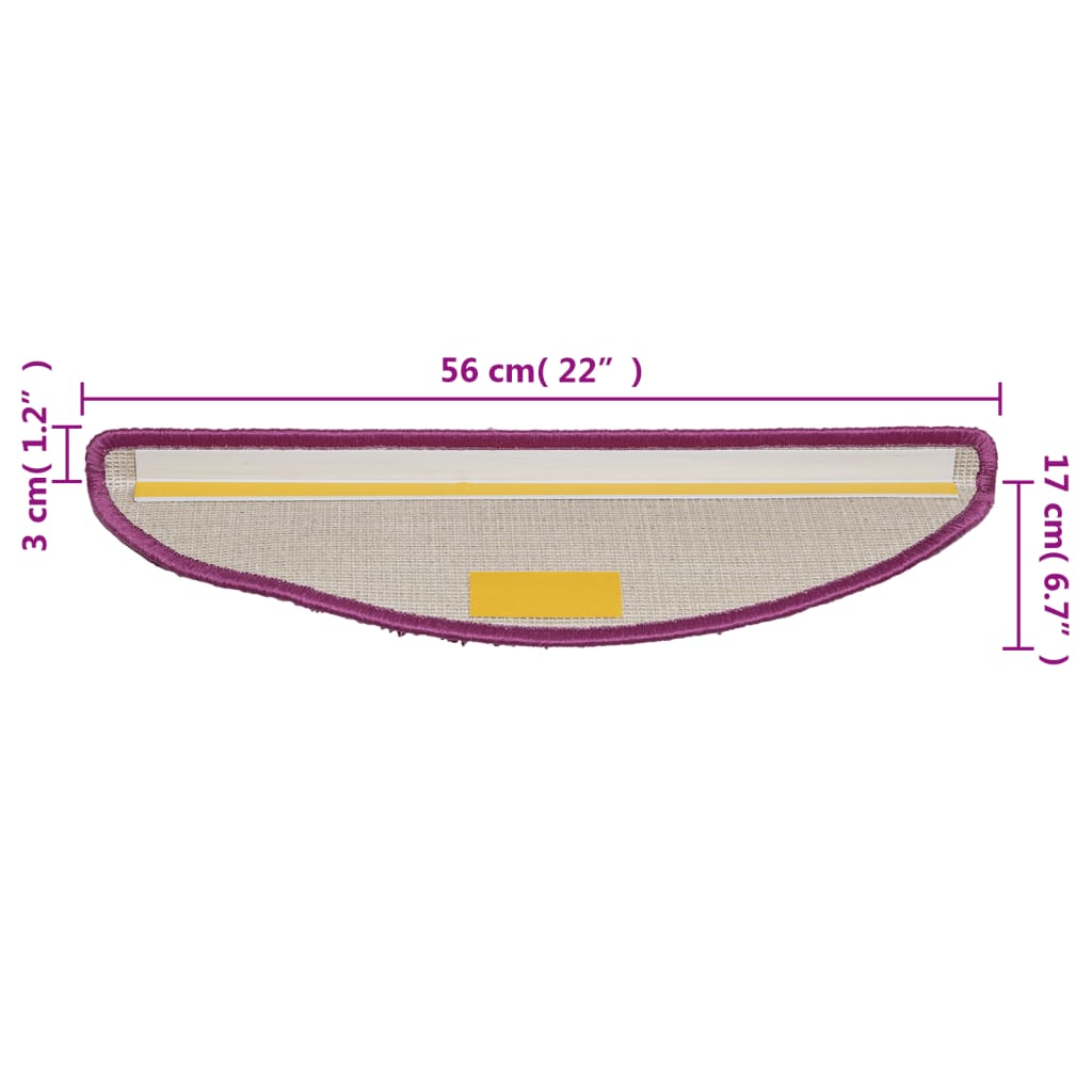 Treppenmatten 15 Stk. Violett 56x17x3 cm