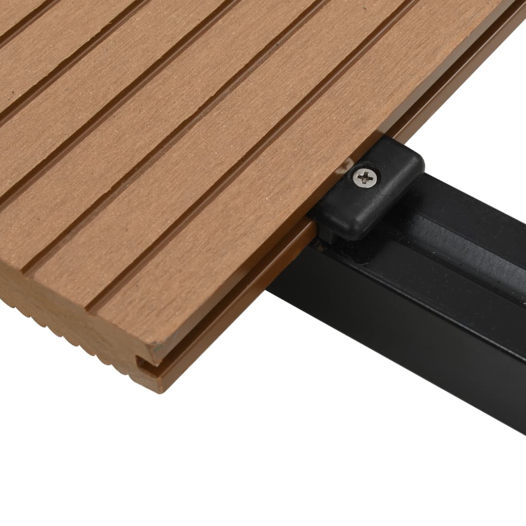 WPC Massive Terrassendielen mit Zubehör 16 m² 2,2 m Teak