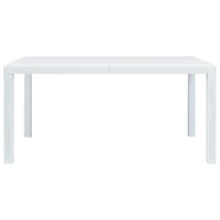 Thumbnail for Gartentisch Weiß 150x90x72 cm Kunststoff Rattan-Optik