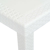 Thumbnail for Gartentisch Weiß 150x90x72 cm Kunststoff Rattan-Optik