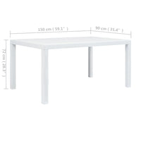 Thumbnail for Gartentisch Weiß 150x90x72 cm Kunststoff Rattan-Optik