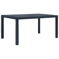 Thumbnail for Gartentisch Anthrazit 150x90x72 cm Kunststoff Rattan-Optik