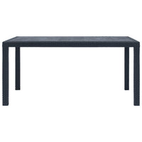 Thumbnail for Gartentisch Anthrazit 150x90x72 cm Kunststoff Rattan-Optik