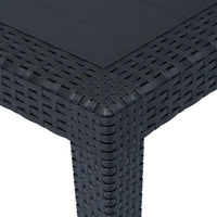 Thumbnail for Gartentisch Anthrazit 150x90x72 cm Kunststoff Rattan-Optik