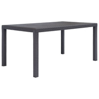 Thumbnail for Gartentisch Braun 150x90x72 cm Kunststoff Rattan-Optik
