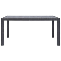 Thumbnail for Gartentisch Braun 150x90x72 cm Kunststoff Rattan-Optik